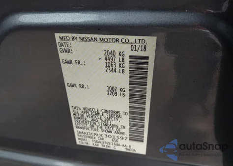 2018 Nissan Leaf S из США, поврежденный, VIN 1N4AZ1CPXJC301597